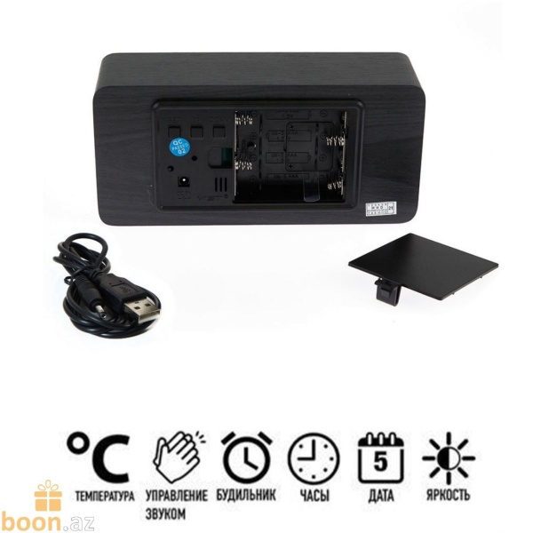 Настольные электронные часы с подсветкой Led wooden clock